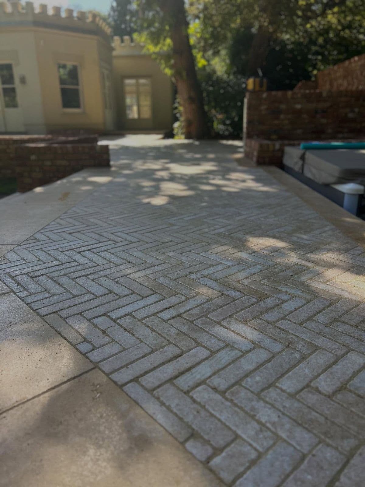 Herringbone Brick Patio